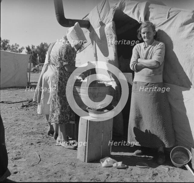 Oklahomans, drought refugees in a southern California squatter's camp, 1937. Creator: Dorothea Lange.