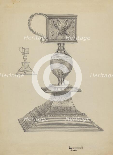 Silver Snuffer Stand, c. 1936. Creator: Michael Fenga.