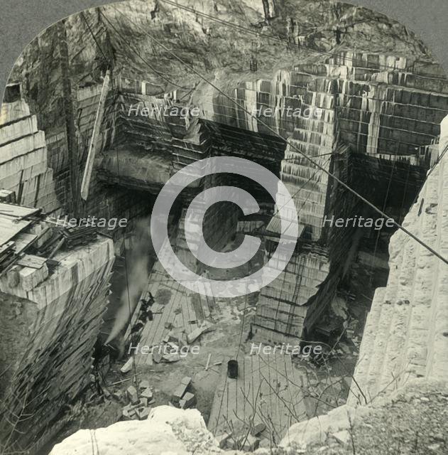 'Marble Quarry in Vermont, near Proctor - Largest Single Quarry Opening', c1930s. Creator: Unknown.