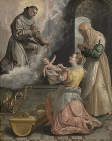 Saint Didacus Brings the Stillborn Girl to Life, c1560-1600. Creator: Martin de Vos.