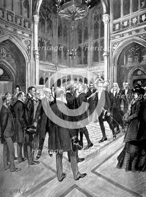 The Speaker's Procession, House of Commons, Palace of Westminster, London, c1905. Artist: Unknown