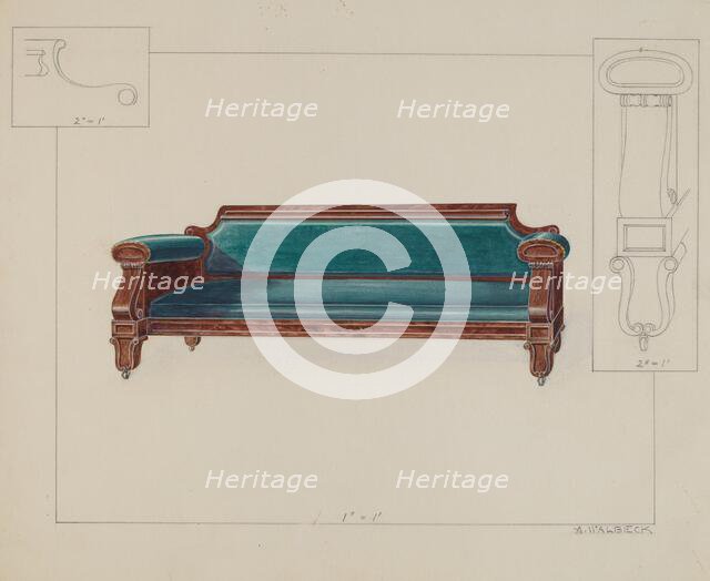 Settee, c. 1936. Creator: Alfred Walbeck.