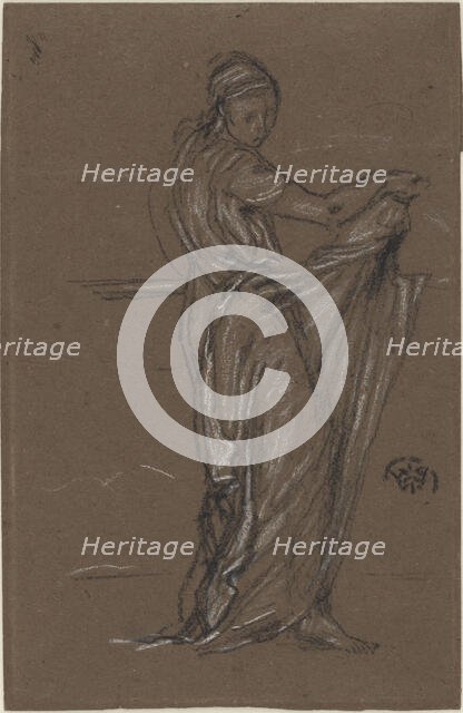 Draped Female Figure, 1870-1873. Creator: James Abbott McNeill Whistler.