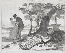 Le mari s'assoupissant, 1853. Creator: Honore Daumier.