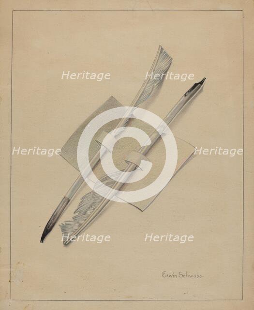 Quill Pens, c. 1936. Creator: Erwin Schwabe.
