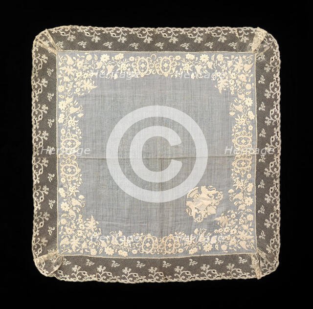 Handkerchief, probably French, 1825-50. Creator: Unknown.