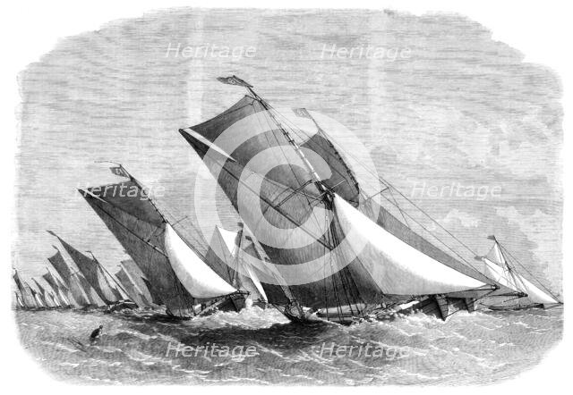 Sailing-barge race on the Thames, 1864. Creator: Edwin Weedon.