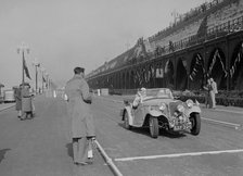 Singer Nine sports of CE Cole at the RAC Rally, Madeira Drive, Brighton, 1939. Artist: Bill Brunell.