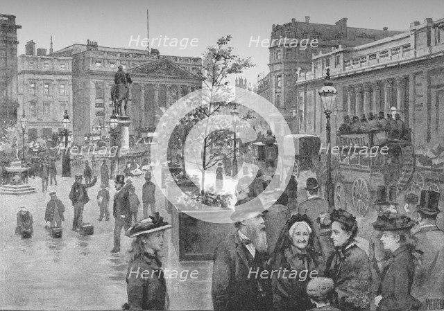 'The Mansion House and the Bank of England', 1891. Creator: William Luker.