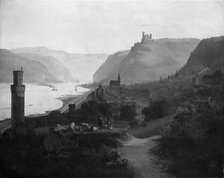 View of Oberwesel and the Rhine. Germany, 1840. Creator: Frederik Hansen Sodring.