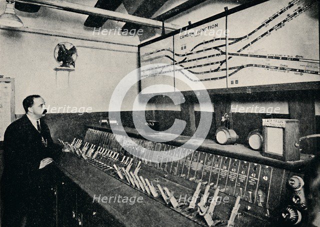 'The Signal-Box at a Tube Railway Junction', 1926. Artist: Unknown.