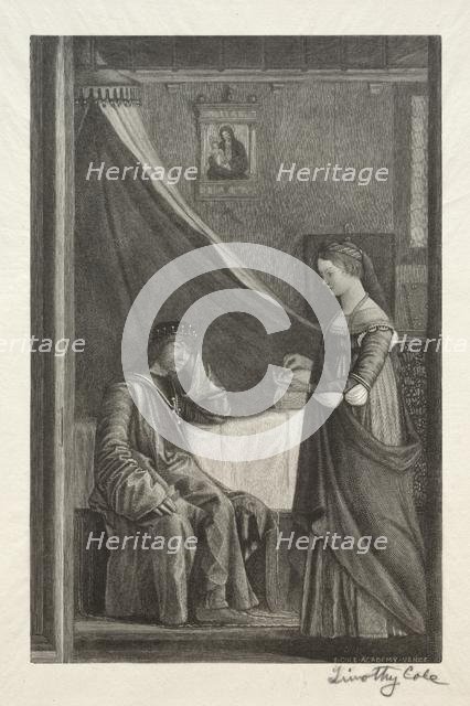 Old Italian Masters: St. Ursula with her Father, 1888-1892. Creator: Timothy Cole (American, 1852-1931).