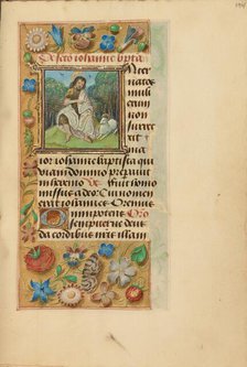 Initial I: Saint John the Baptist in the Wilderness; Crohin-La Fontaine Hours, (about 1480-1485?). Creators: Master of the Dresden Prayer Book, Workshop of the Master of the Dresden Prayer Book.