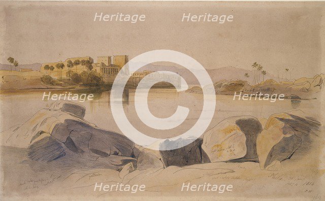 Philae, Egypt, 1854. Artist: Edward Lear.