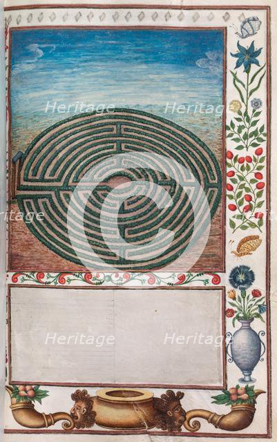 Florilegium: (page 15 recto) maze garden, 1608. Creator: Unknown.