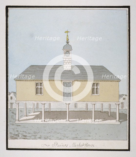 Market house in the Market Square, Staines, Surrey, c1820. Artist: John Oldfield