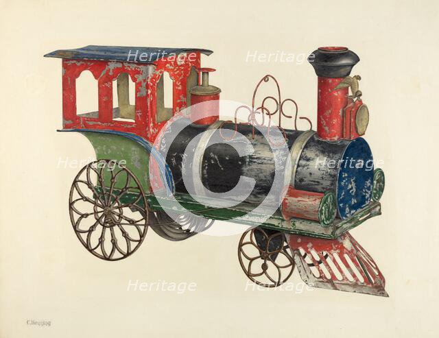 Toy Locomotive, c. 1940. Creator: Charles Henning.