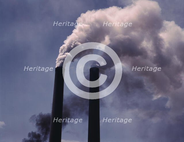 Smoke stacks, 1942. Creator: Alfred T Palmer.