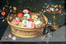 'A Basket of Flowers', c1590-1625. Artist: Jan Brueghel the Elder