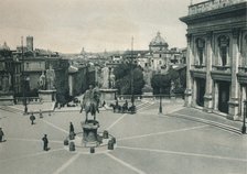 Piazza del Campidoglio with the statue of Marcus Aurelius, Rome, Italy, 1927. Artist: Eugen Poppel.