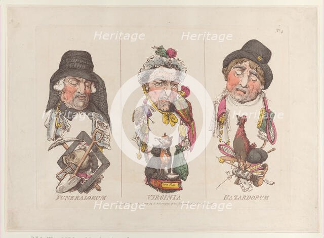 Funeralorum, Virginia, Hazardorum, August 15, 1800., August 15, 1800. Creator: Thomas Rowlandson.
