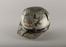 Coal miner's safety helmet used by miner, Ron Thomas, c1940s. Creator: Unknown.