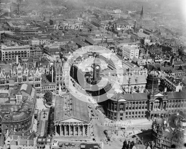The Town Hall and municipal buildings at Victoria Square, Birmingham, 1928. Artist: Aerofilms.