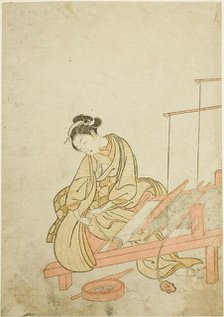 Young Woman at a Loom, 1765. Creator: Suzuki Harunobu.