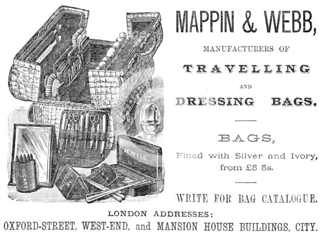 Mappin & Webb - Manufacturers of Travelling and Dressing Bags, 1883. Creator: Unknown.