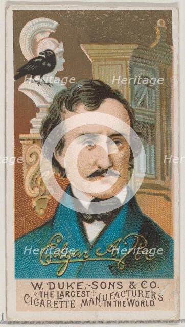 Edgar Allan Poe, from the series Great Americans (N76) for Duke brand cigarettes, 1888., 1888. Creator: Unknown.
