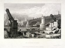 Southwark Bridge, London, 1828. Artist: Samuel Prout