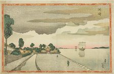 Susaki, from the series "New Perspective Pictures (Shin uki-e)", c. 1810s. Creator: Shotei Hokuju.