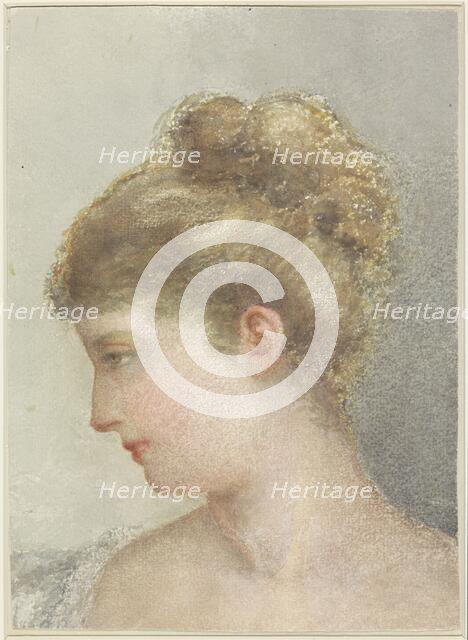 Head of a woman, profile facing left, 1837-1892. Creator: Albert Martin.