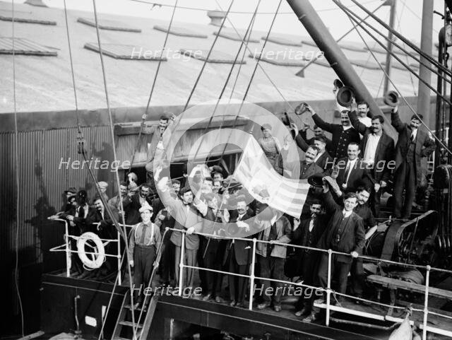 Greeks departing on Madonna, 1912. Creator: Bain News Service.