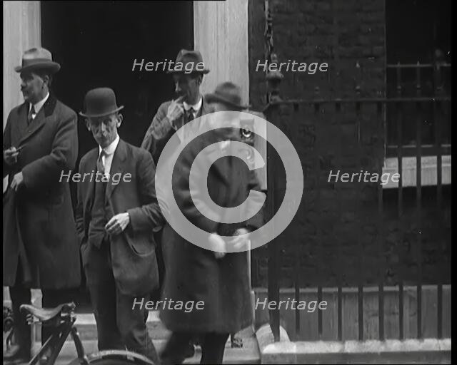 A Group of Male Union Leaders Standing in Front of 10 Downing Street, 1926. Creator: British Pathe Ltd.