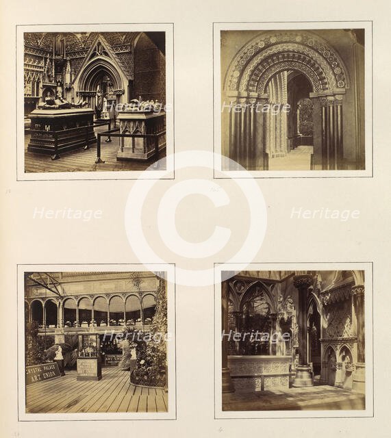 [Medieval Court; Entryway to Byzantine Court; Sheffield Court; French and Italian Medi..., ca. 1859. Creator: Attributed to Philip Henry Delamotte.