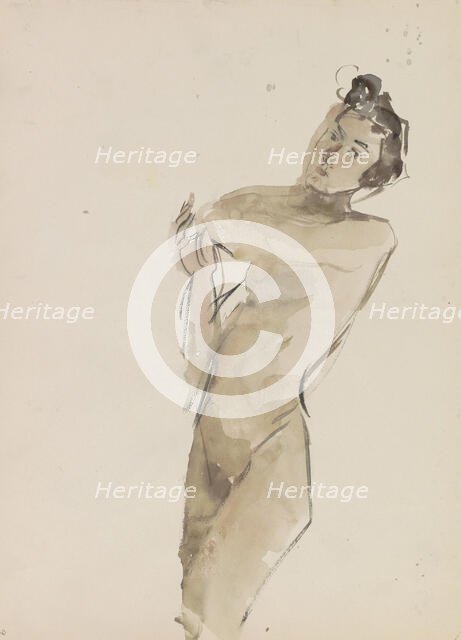 Standing Female Nude, c.1915-1934. Creator: Isaac Lazerus Israels.