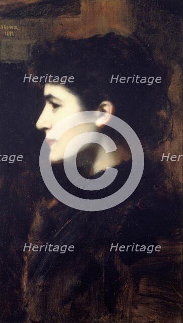 Eugénie-Marie Gadiffet-Caillard dite Germaine Dawis (1857-1927), 1892. Creator: Henner, Jean-Jacques (1829-1905).