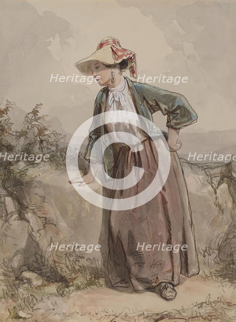 Young Peasant Woman, 1855-1857. Creator: Paul Gavarni.