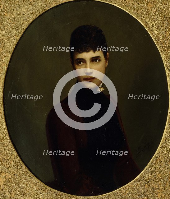 Portrait of Empress Maria Fyodorovna, Princess Dagmar of Denmark (1847-1928), Mid of the 19th cen.. Artist: Schilder, Nikolai Gustavovich (1828-1898)