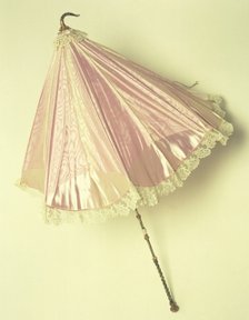 A parasol of pink moire, (1851?) Artist: Unknown