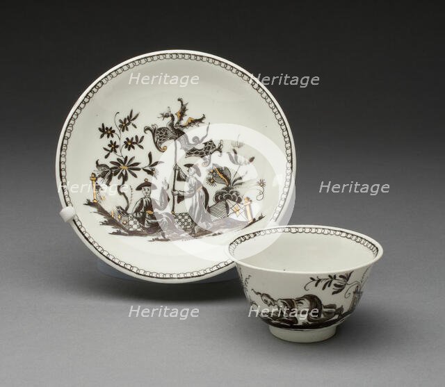 Tea Bowl and Saucer, Vienna, c. 1730. Creator: Du Paquier Porcelain Manufactory.