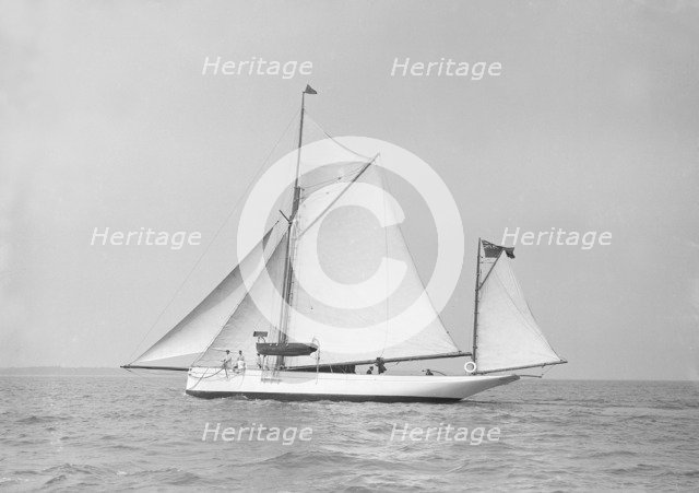 The yawl 'Imatra' under sail, 1913. Creator: Kirk & Sons of Cowes.