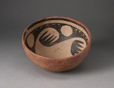 Miniature Bowl with Interior Bird-Wing Motif, A.D. 1250/1400. Creator: Unknown.