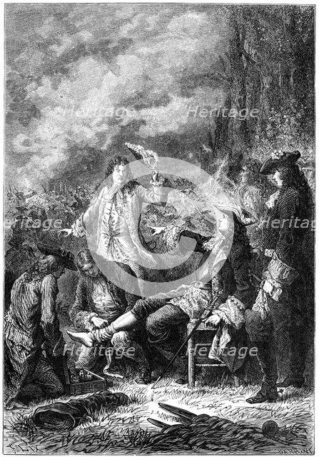 Claude Louis Hector de Villars wounded at the battle of Malplaquet, 1898. Artist: Barbant