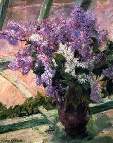 'Lilacs in a Window', c1880.  Artist: Mary Cassatt