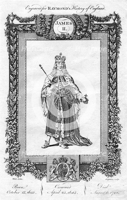 James II of England, (18th century).Artist: Reynolds Grignion