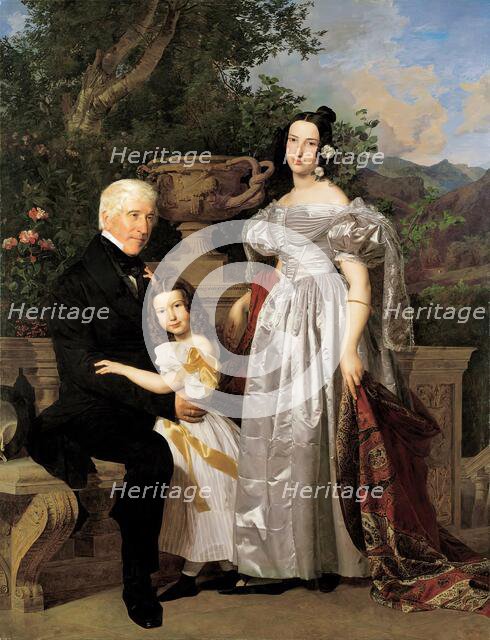 The princely Esterházy’s council Mathias Kerzmann with his second wife Maria Helena..., 1835. Creator: Ferdinand Georg Waldmuller.