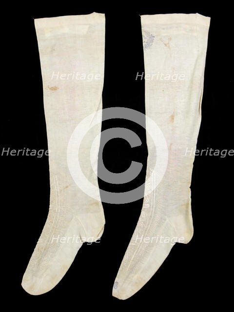 Stockings, British, ca. 1860. Creator: C. Pecker & Sons.