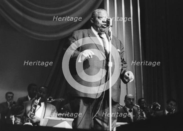 Jimmy Rushing with the Basie Band, London, 1963. Creator: Brian Foskett.